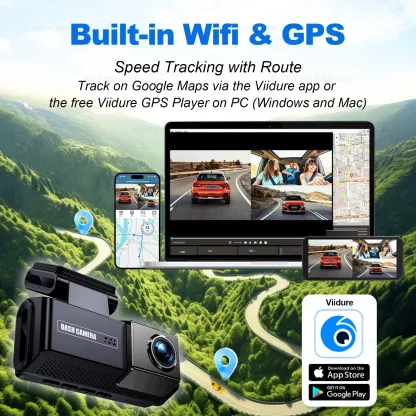 4K+2K 2 Channel Dash Cam for Cars ADAS Touch Screen Front Rear Car Camera Built-in GPS WiFi 24H Parking Mode Black Box Car DVR