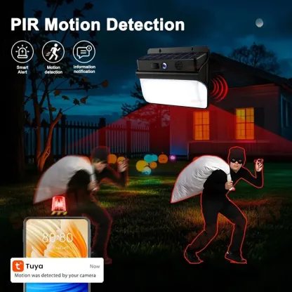 2K Solar Security Camera Tuya Smart Wifi Outdoor Wireless Battery Floodlight Camera 5MP Color Night Vision CCTV PIR Surveillance