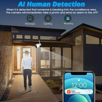 Tuya 5G Wifi IP Camera Outdoor Bullet 5MP Home Security Camera Motion Detection 1080P HD Color Night Vision Audio Surveillance