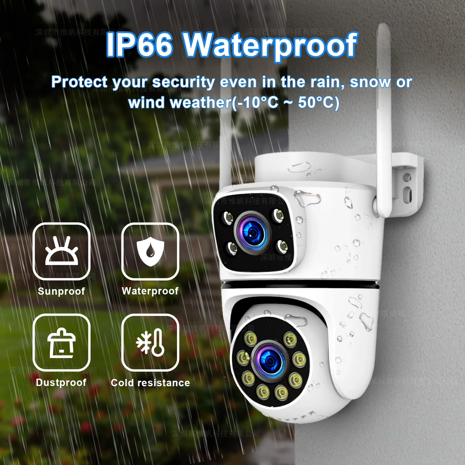 4K Tuya Home Security Outdoor 5G Wifi Camera Dual Lens Dual Screen Alexa Google Camera Surveillance IR Night Vision 10x Zoom Cam