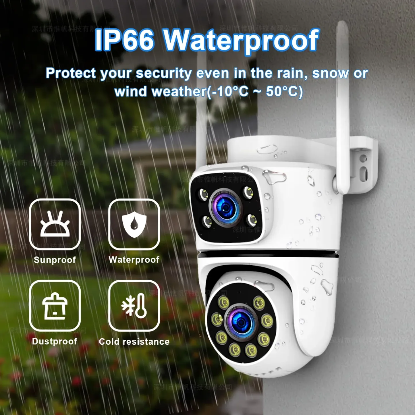 4K Tuya Home Security Outdoor 5G Wifi Camera Dual Lens Dual Screen Alexa Google Camera Surveillance IR Night Vision 10x Zoom Cam