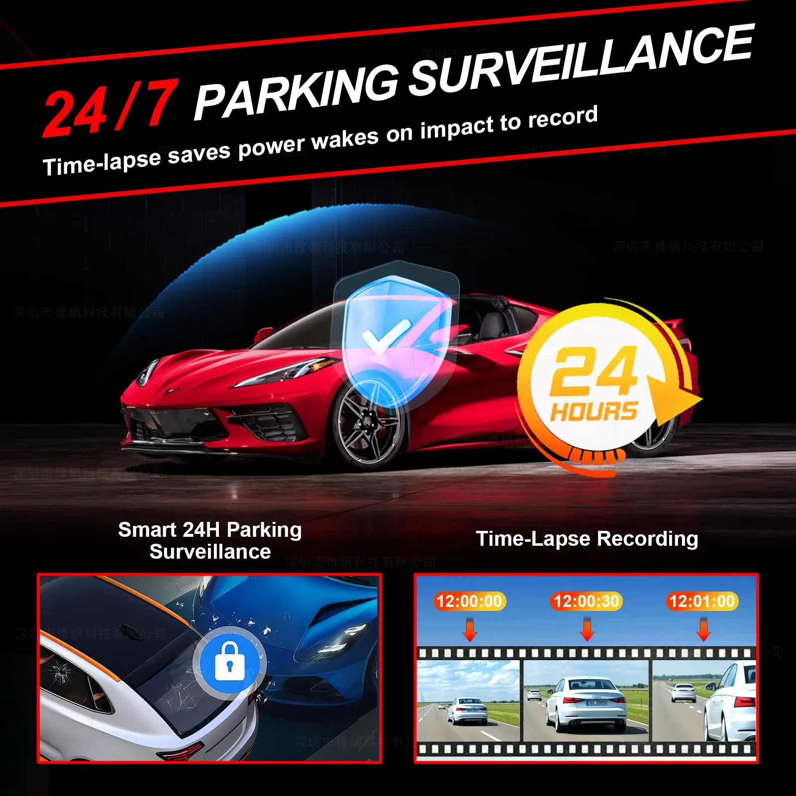 4K Dash Camera for Cars DVR Dual-Channel HD 1080P Front and Rear GPS Car Camera WDR Night Vision WiFi APP Monitor Video Recorder