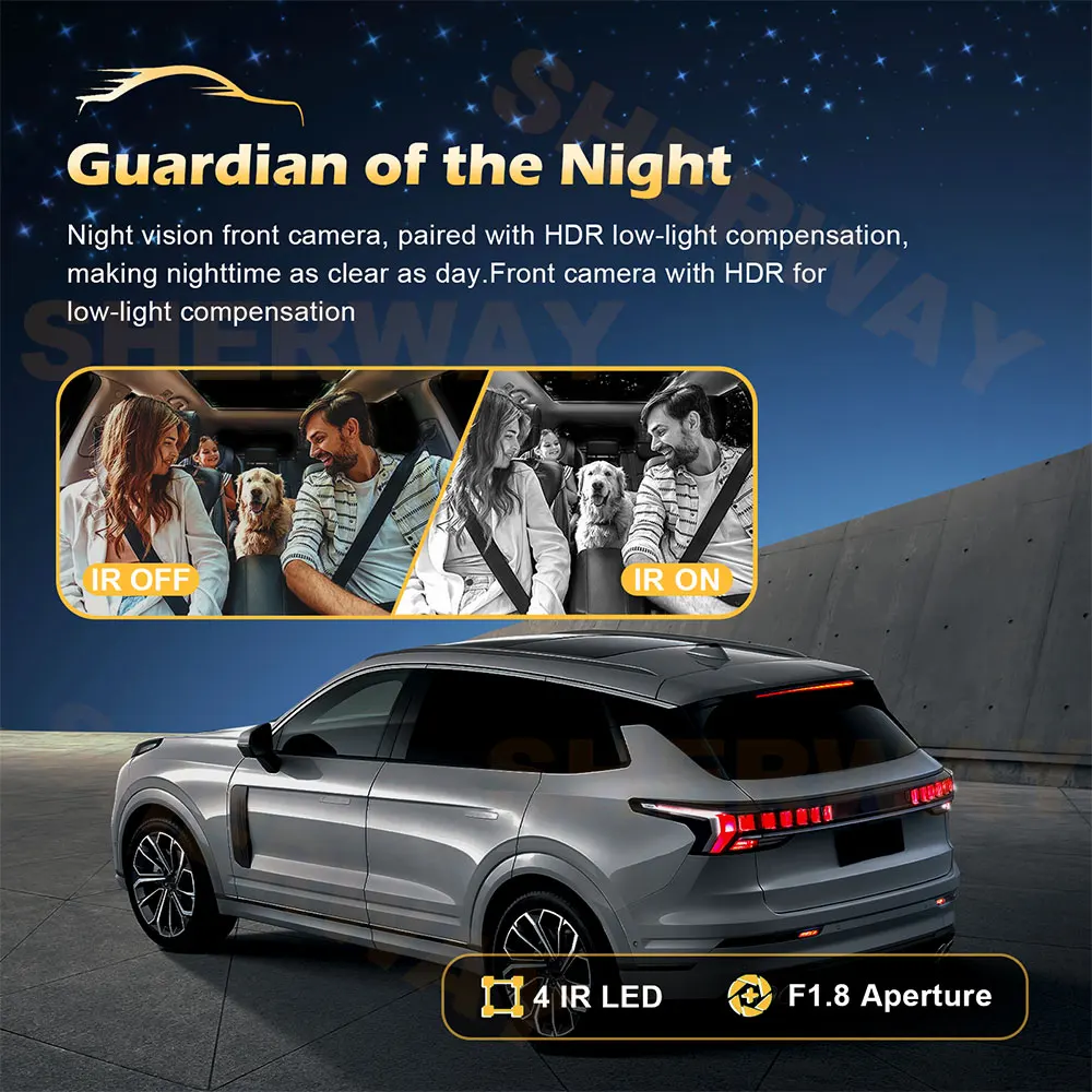 Dash Cam 4k+2K Front Rear Car Camera 4" Touch Screen Car DVR Camera Built-in GPS WiFi 24H Parking Monitor Night Vision Black Box