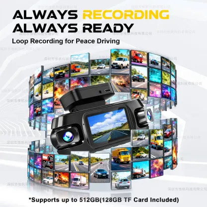 4 Channel 4K Dashcam 360°View Front and Left Right Rear Camera for Cars WDR Night Vision Wifi GPS Driving DVR 24/7 Parking Mode