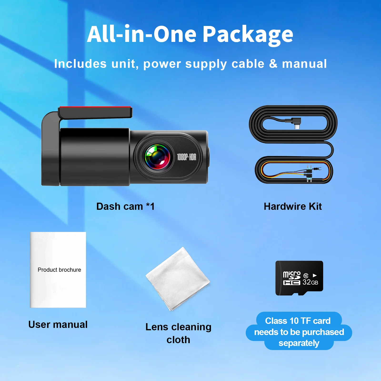 1080P WiFi Dash Cam for Car DVR Camera Mini Video Recorder HD Night Vision Front Car Camera 24H Parking Mode Wide Angle Dashcam