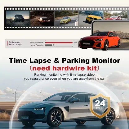 4K Dash Cam 4 Channel 360° Rearview Mirror Dashcam Front Left Right Rear ADAS Dash Camera for Cars Touch Screen Video Recorder