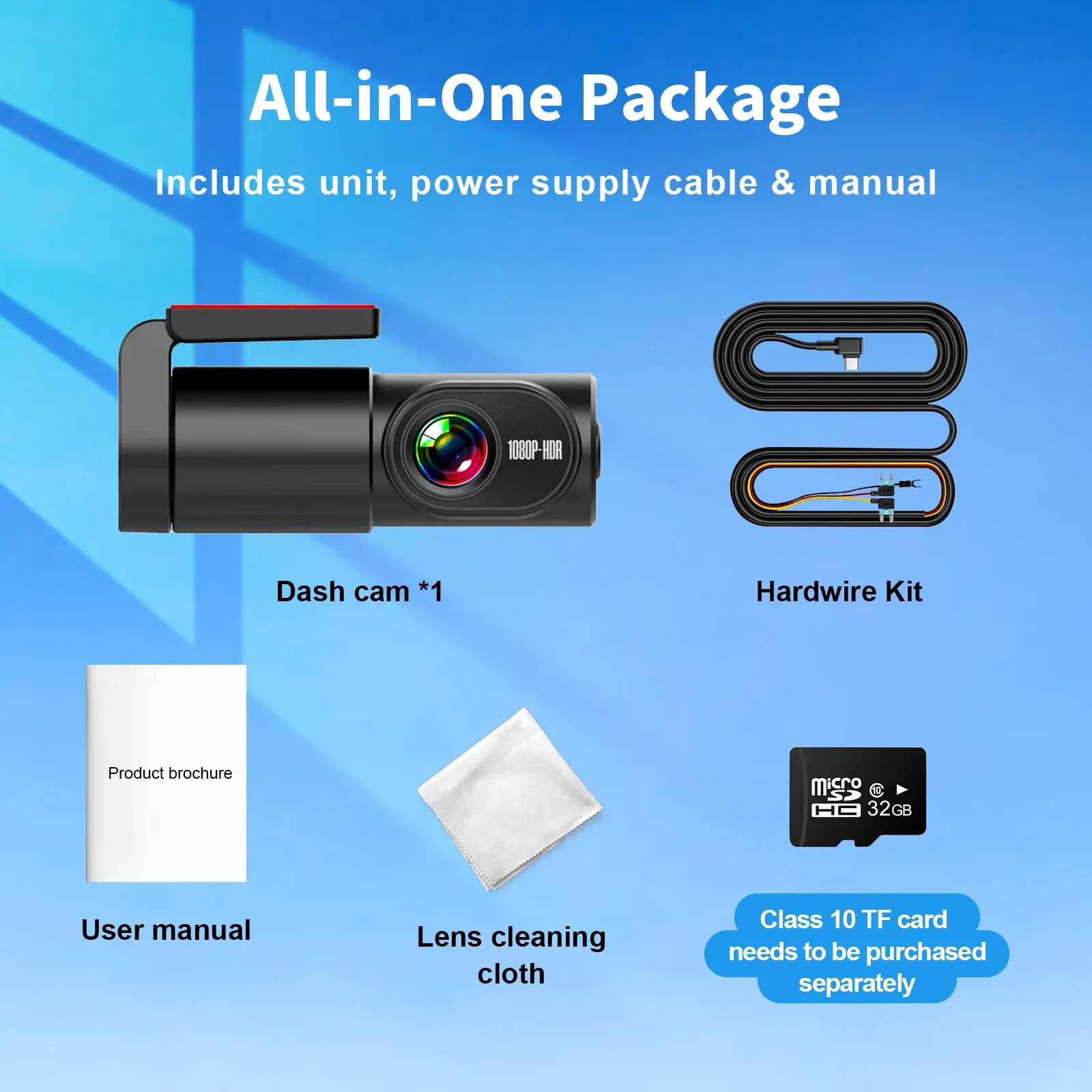 1080P WiFi Dash Cam for Car DVR Camera Mini Video Recorder HD Night Vision Front Car Camera 24H Parking Mode Wide Angle Dashcam