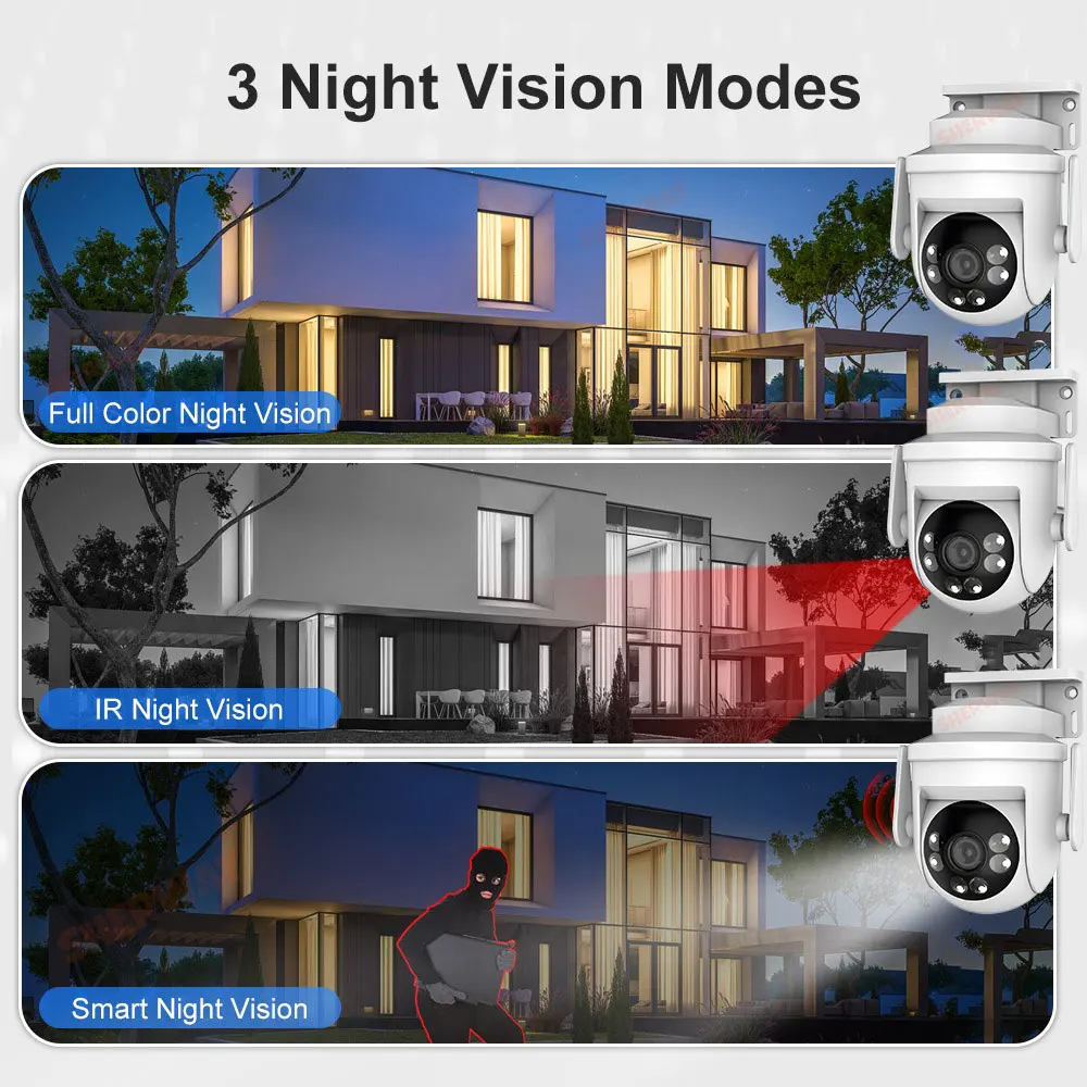 Tuya 2K 6MP WIFI Security Camera Outdoor 5G Wifi PTZ IP Home Cam CCTV Surveillance AI Tracking Baby Monitor Support Alexa/Goggle