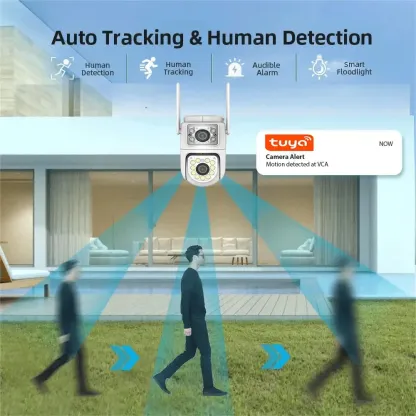 10MP Dual Lens 5G Wifi Tuya Camera PTZ Outdoor 4K Dual Screen Security Protection IP Camera IR Night Vision Video Surveillance