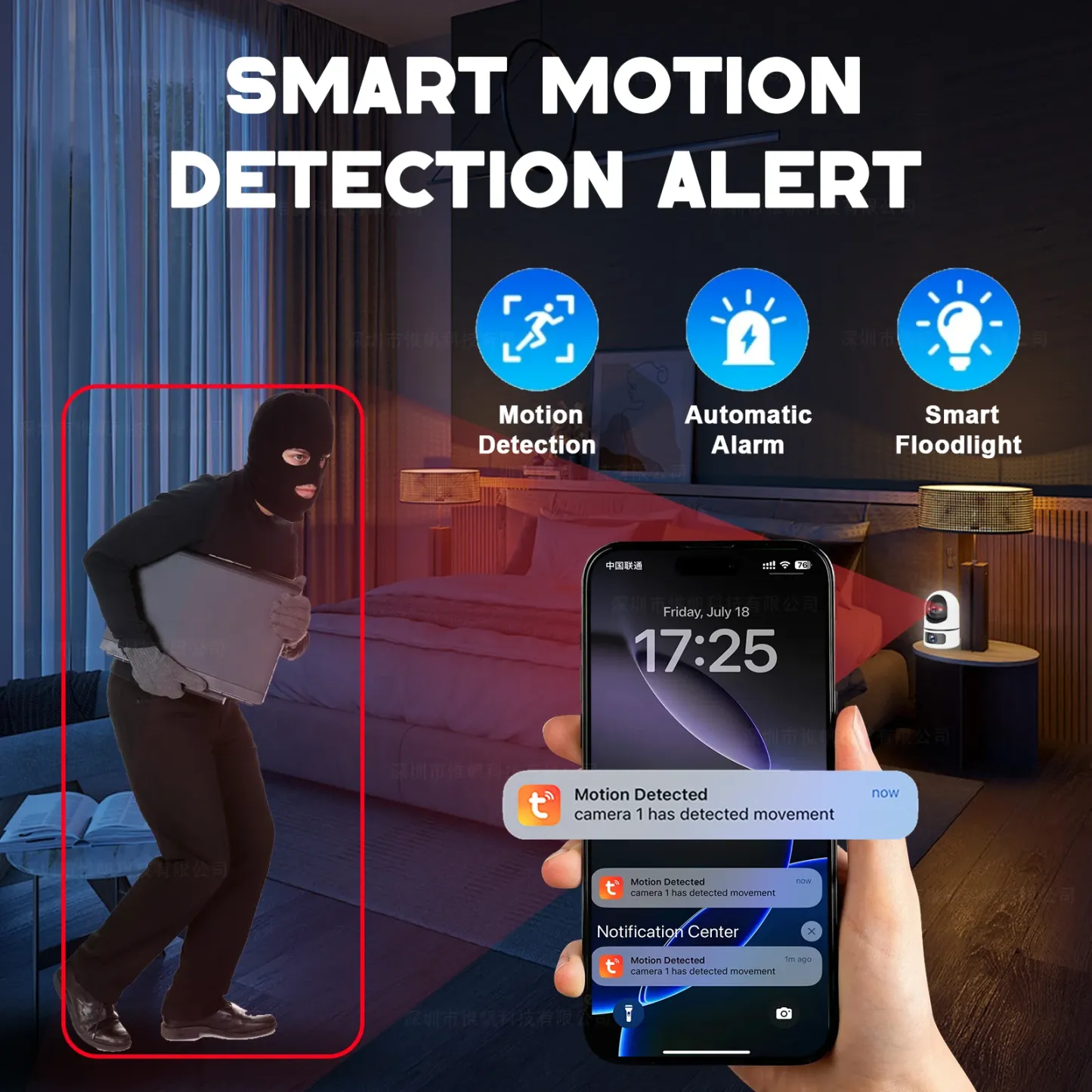 Tuya 4K 8MP WiFi Dual Lens Camera Indoor 2.4G/5G WIFI Security Camera Two-Way Audio Baby Monitor Color Night Vision Surveillance