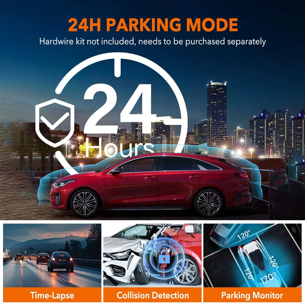 4K Dash Cam for Cars 5G WiFi GPS Car DVR 2 Channel Front and Rear 2.5K Car Camera IR Night Vision Driving Auto Video Recorder