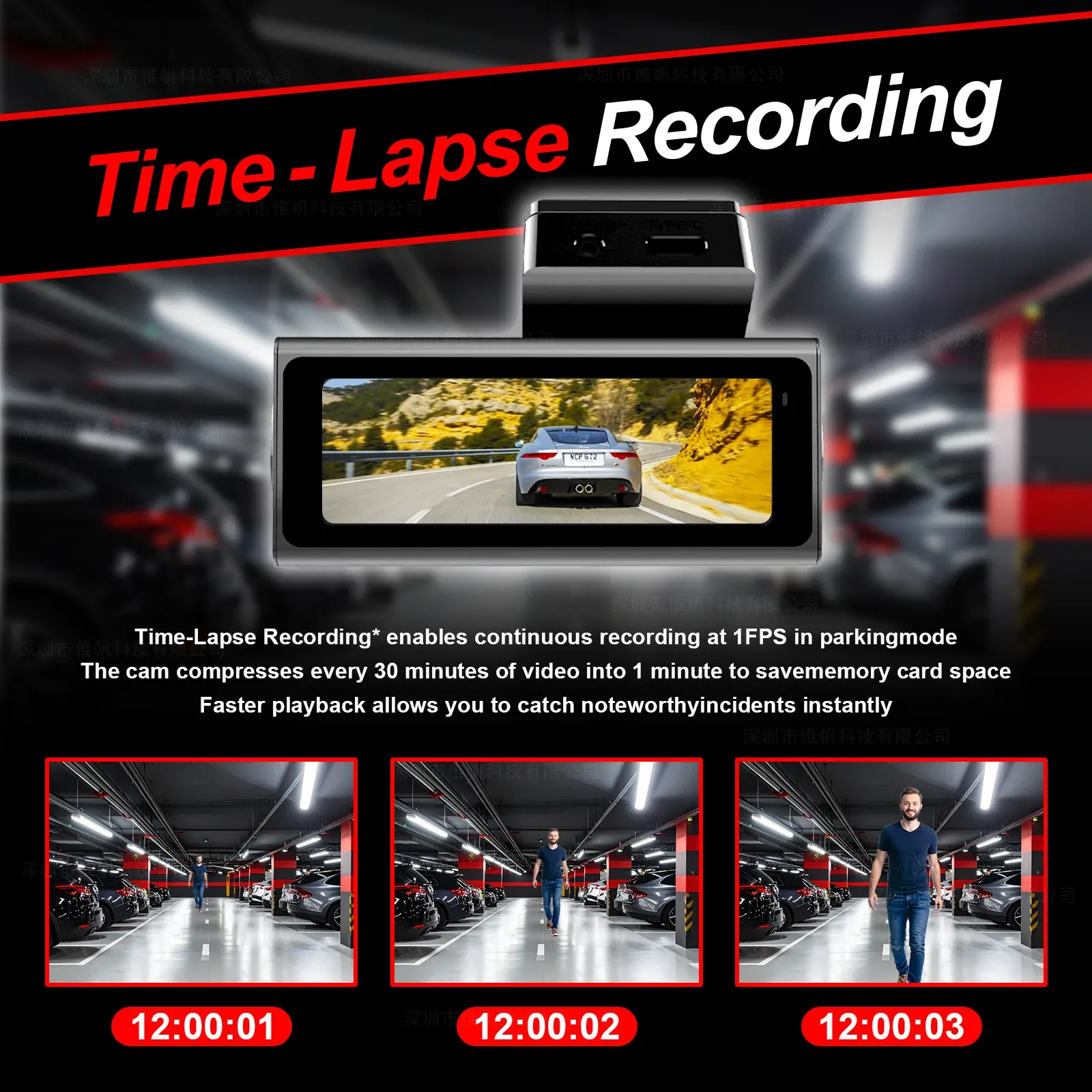 4K Dash Camera for Cars DVR Dual-Channel HD 1080P Front and Rear GPS Car Camera WDR Night Vision WiFi APP Monitor Video Recorder