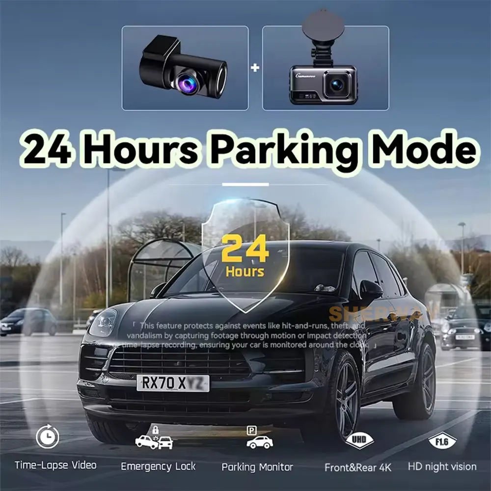 4K Dash Cam Front and Rear Built-in GPS 5G WiFi Dual Dash Camera for Cars with App 170°Wide Angle WDR HD Night Vision Car DVR