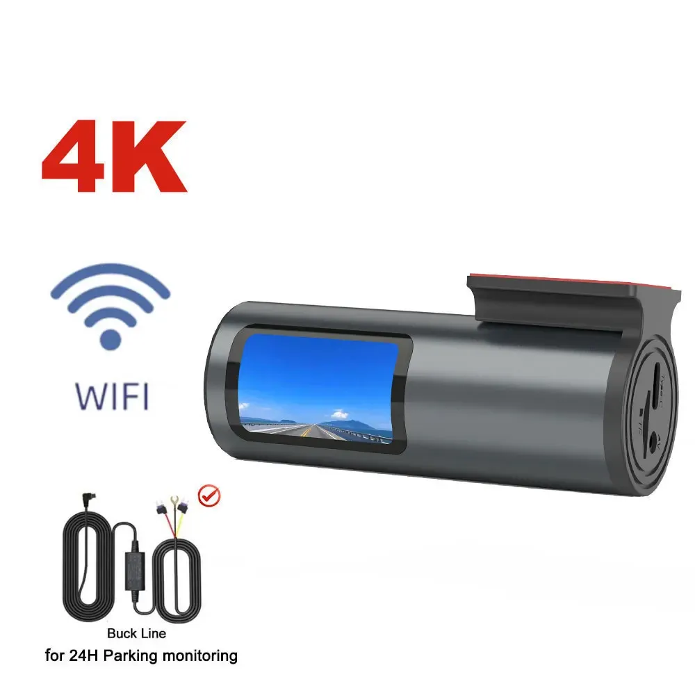 4K Dash Cam Auto Dashcam Mini Front GPS Car Camera G-Sensor WiFi WDR Night Vision 24H Parking Monitor Car DVR Video Recording