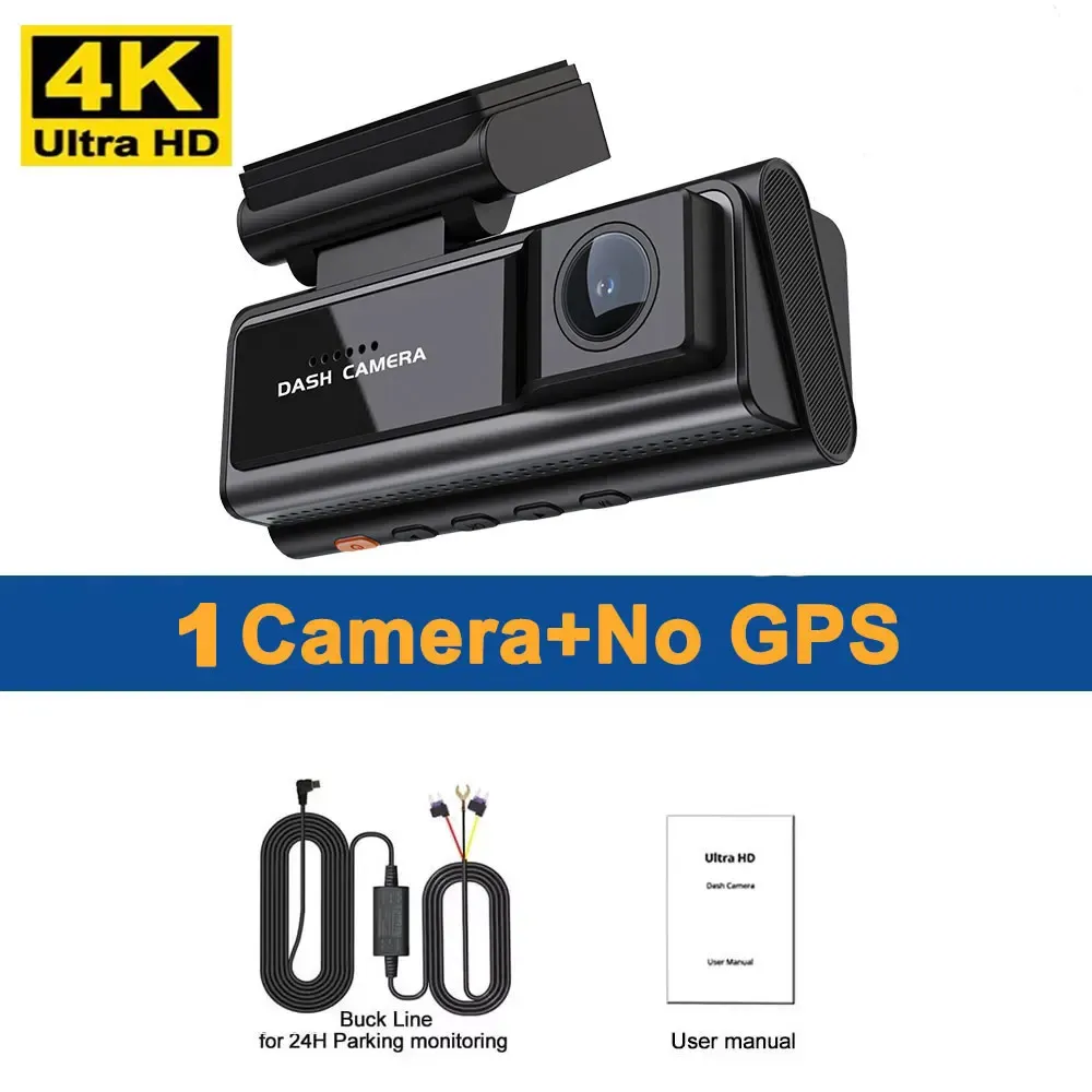 4K Dash Cam for Cars 5G WiFi GPS Car DVR 2 Channel Front and Rear 2.5K Car Camera IR Night Vision Driving Auto Video Recorder