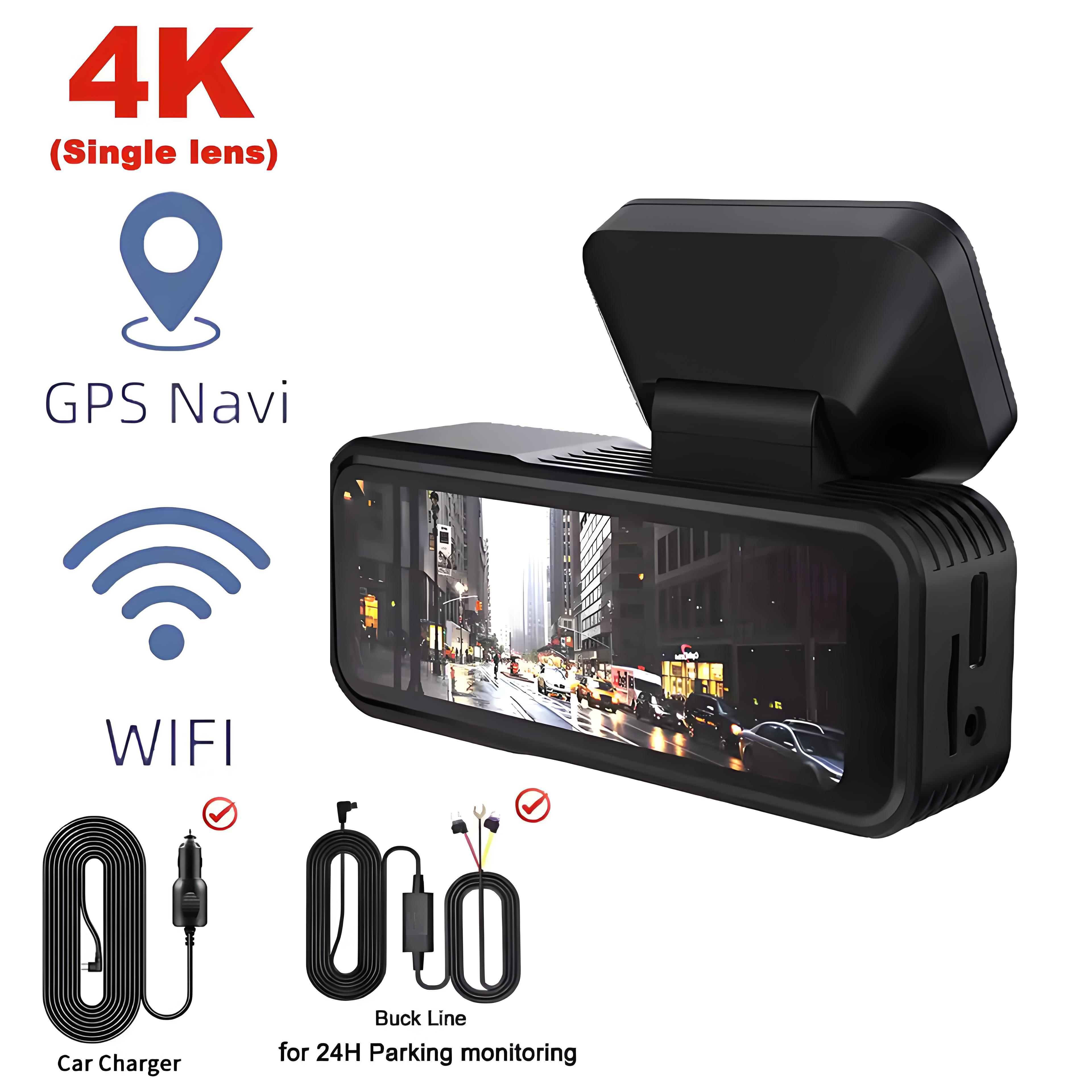 4K WIFI Dual Lens Dash Cam UHD Video Recording Car Camera DVR IR Night Vision Support GPS 24H Parking Wide Angle Car DVR Camera