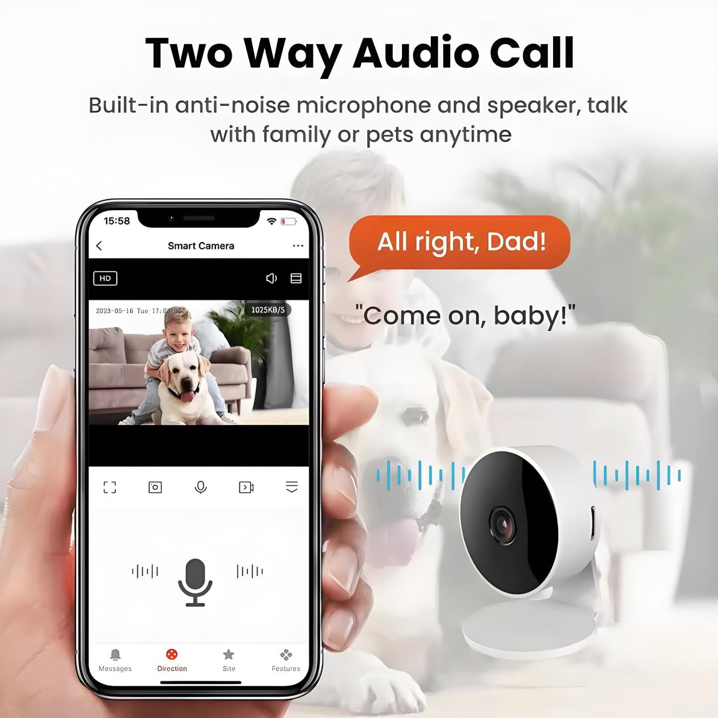 Tuya WiFi IP Camera Indoor 5MP Baby Monitor Two Way Talk Cam Motion Detection 1080P IR Night Vision Security Video Surveillance