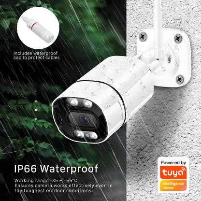Tuya 5MP Wifi IP Camera Outdoor Wireless CCTV Bullet Security Camera Ai Human Detect HD Color IR Night Vision Audio Surveillance