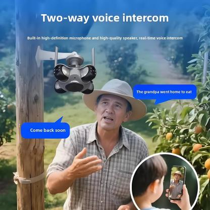 10K 20MP Home Security Outdoor WiFi Camera 4 Lens 4 Screen PTZ CCTV Wireless Surveillance Security Protection Auto Tracking Cam