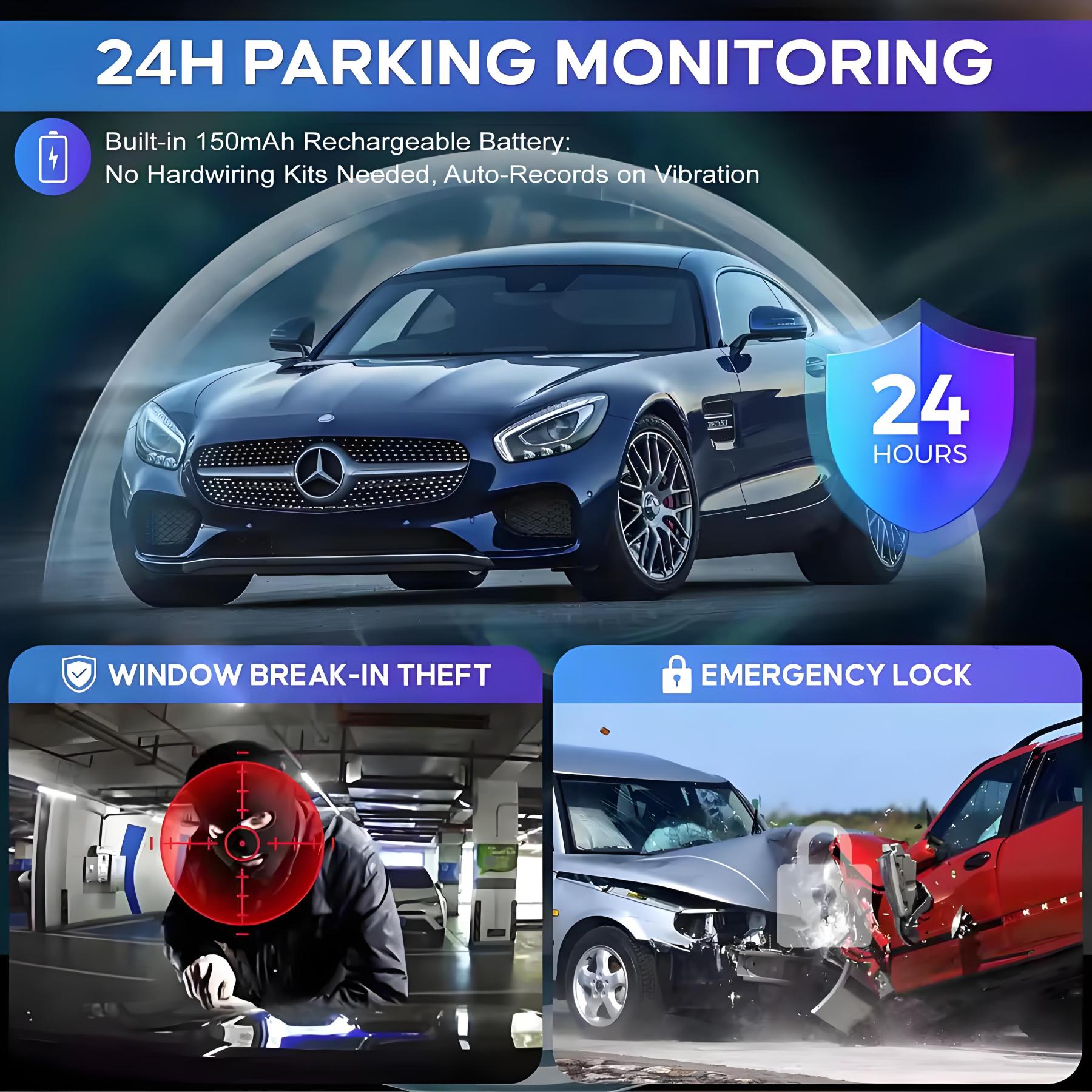 4K Car DVR 3-Channel Dash Cam Front Inside Rear View GPS WIFI Black Box 3 Lens Dash Cam Video Recorder Camera Car Accessories