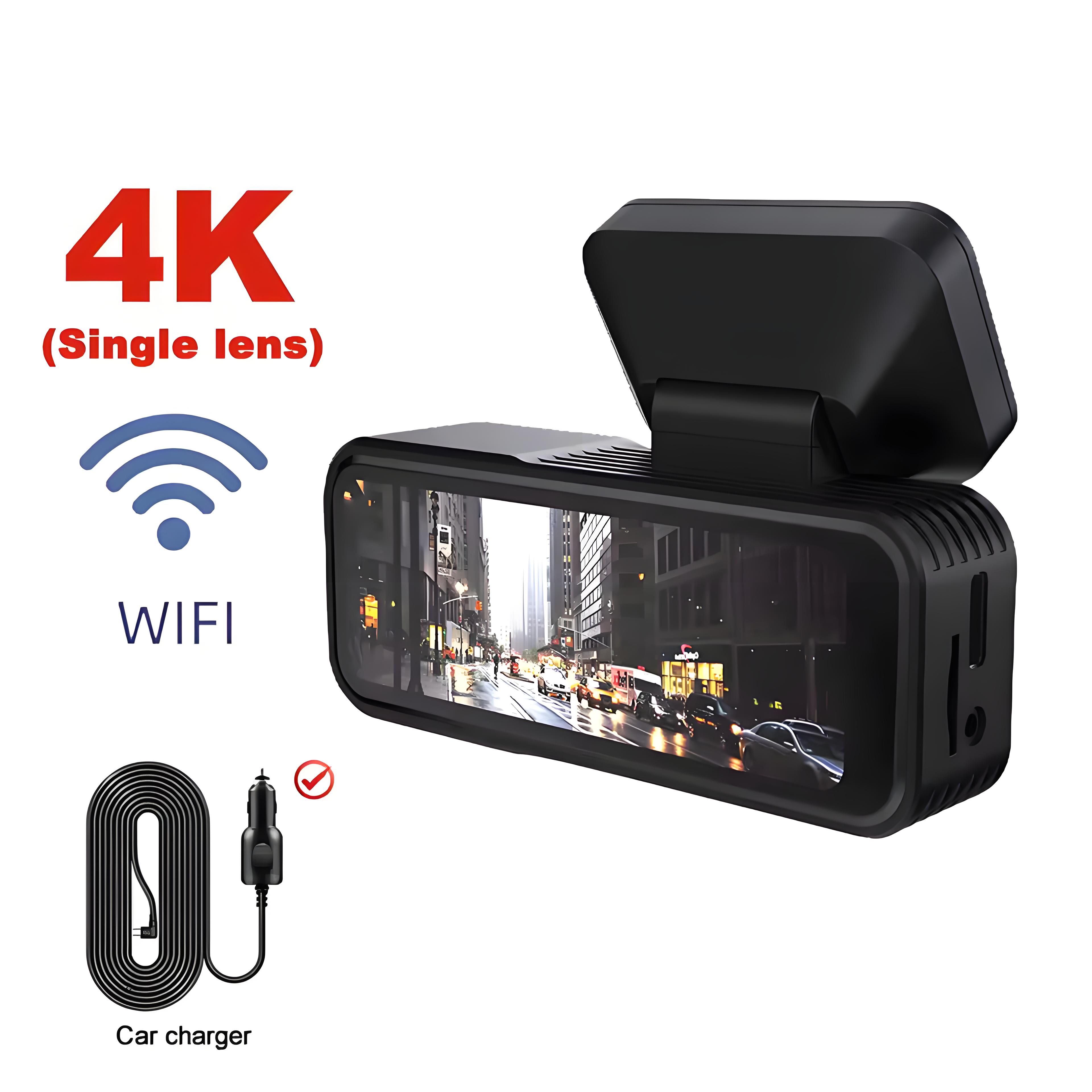4K WIFI Dual Lens Dash Cam UHD Video Recording Car Camera DVR IR Night Vision Support GPS 24H Parking Wide Angle Car DVR Camera