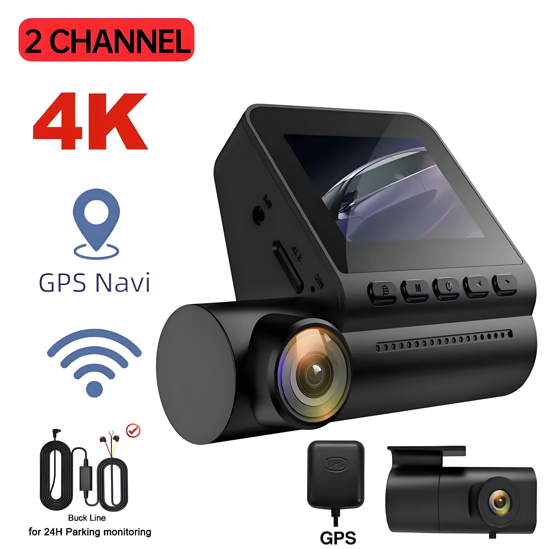 4K Dual Camera Dash Cam for Cars Dual-channel Record External GPS ADAS Car DVR 24H Parking Monitoring 1080P HD Rear Cam Recorder