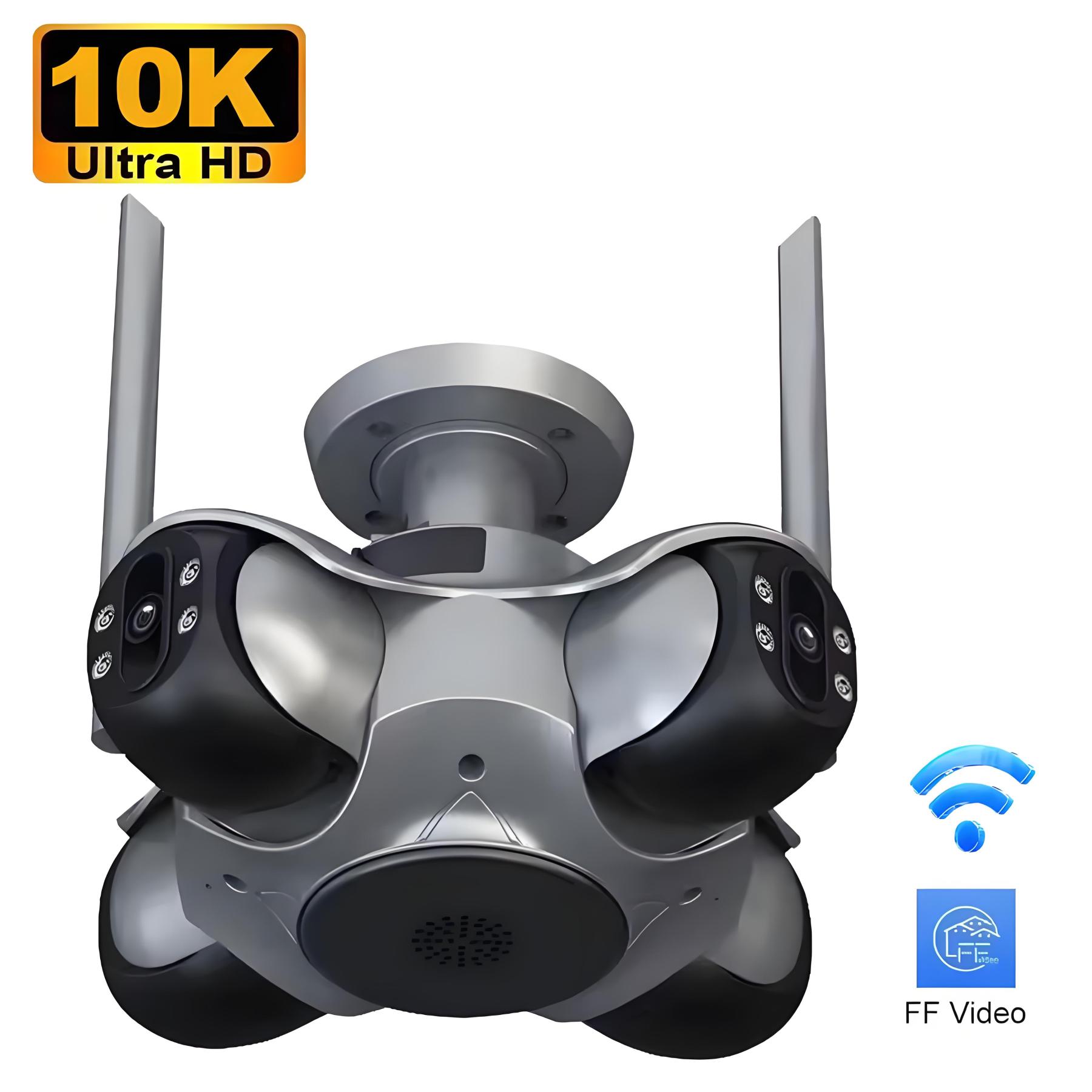 10K 20MP Home Security Outdoor WiFi Camera 4 Lens 4 Screen PTZ CCTV Wireless Surveillance Security Protection Auto Tracking Cam