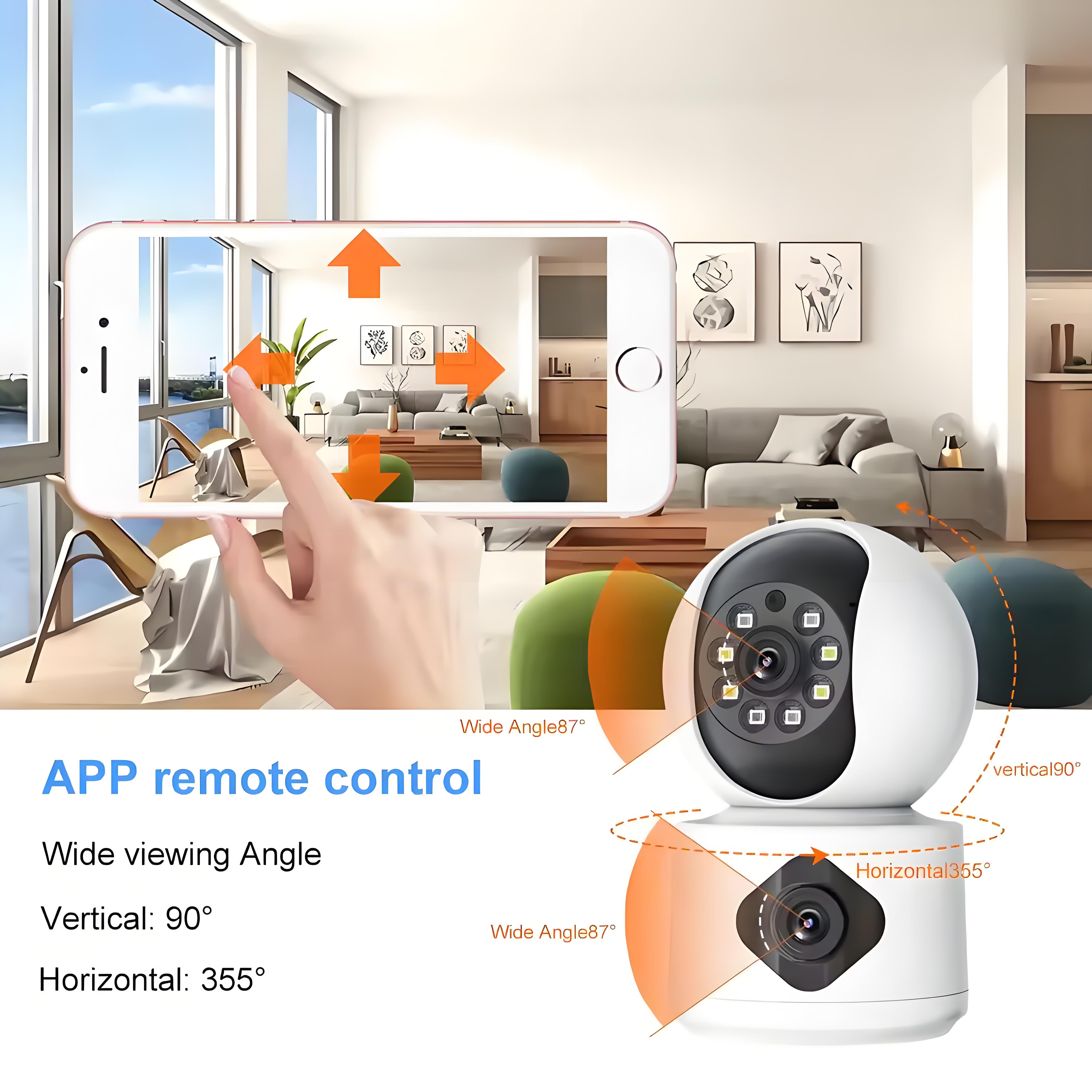 8MP 5G WiFi Camera Indoor Dual Lens Baby Monitor Color Night Vision Camera 4k Dual Screen Auto Tracking Video Surveillance