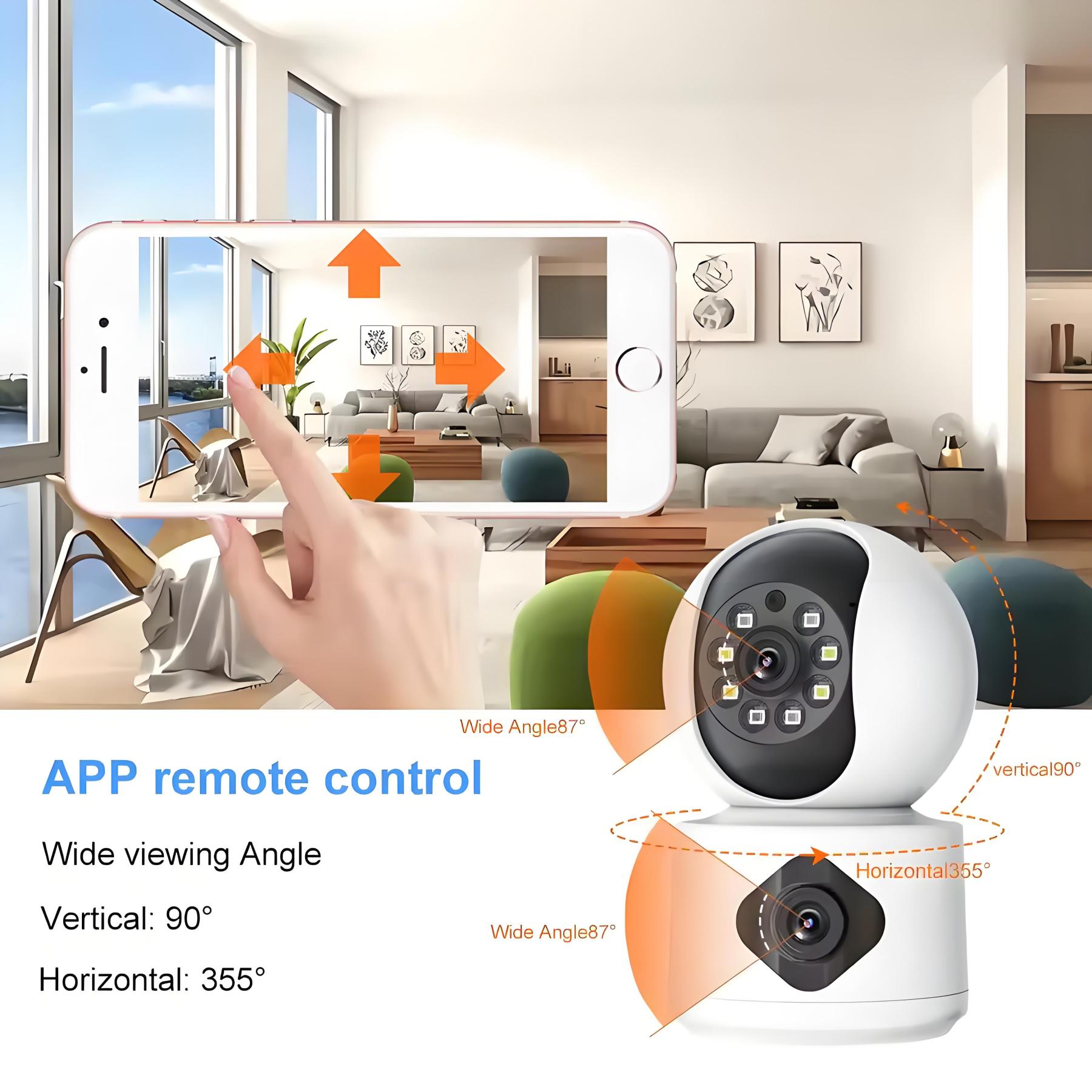 8MP 5G WiFi Camera Indoor Dual Lens Baby Monitor Color Night Vision Camera 4k Dual Screen Auto Tracking Video Surveillance