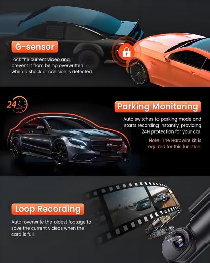 Car DVR Dash Cam FHD 1080P Mini Car Front Dash Camera 24H Parking Night Vision Auto Record Video Recording Dash Cam Camcorder