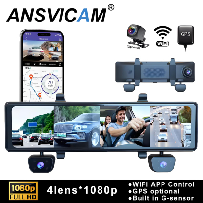 4*1080P 4CH Car DVR GPS 5G Wifi Built-in 128GB APP Control 24H Parking Monitor Night Vision Camera