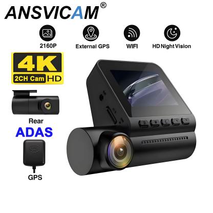 4K Dual Camera Dash Cam for Cars Dual-channel Record External GPS ADAS Car DVR 24H Parking Monitoring 1080P HD Rear Cam Recorder