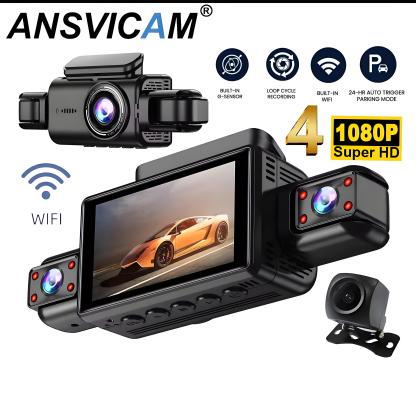 4CH Wifi Dash Cam 4*1080P Car DVR 360° All Sides Car Camera 4-Lens Dashcam 24H Parking Monitor Night Vision Auto Video Recorder