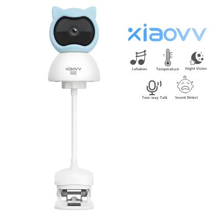 4MP 2K WiFi Indoor Baby Monitor Crying Detection Full-color Night Vision 360 Degree Rotating Baby Camera with Holder Xiaovv APP