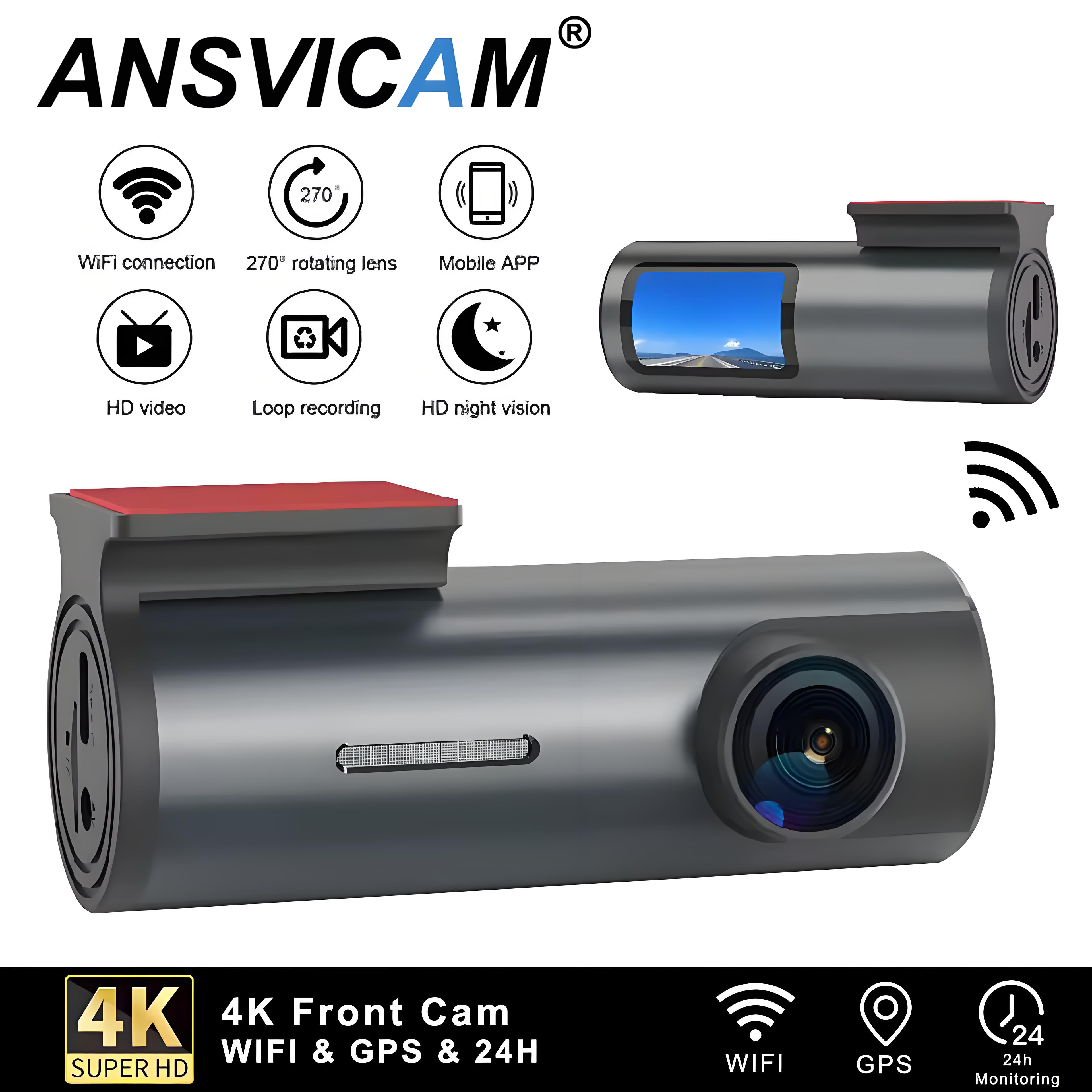4K WiFi Car DVR Dash Cam GPS Camera HD Mini Car Cam 24H Parking Monitor APP Control Car Driving Video Recorder Dashcam
