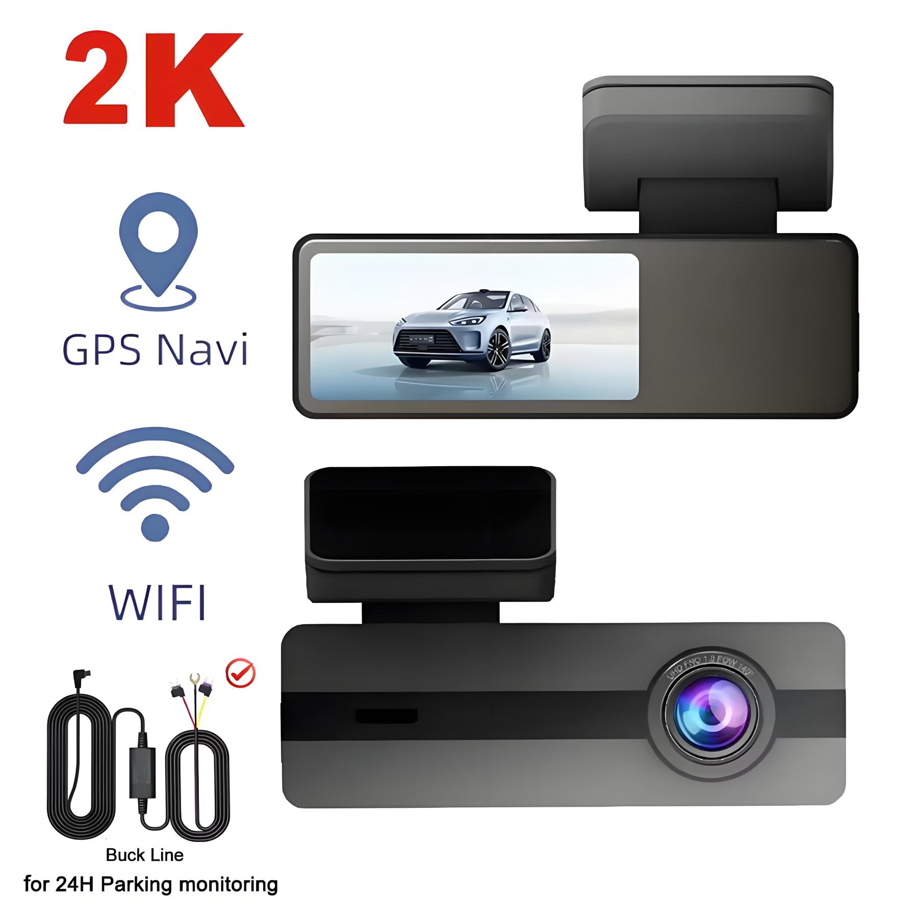 2K Car DVR GPS Dash Cam 1440P Video Recorder WiFi/App Control Dash Camera WDR G Sensor Night Vision Parking Monitor Mini Dashcam