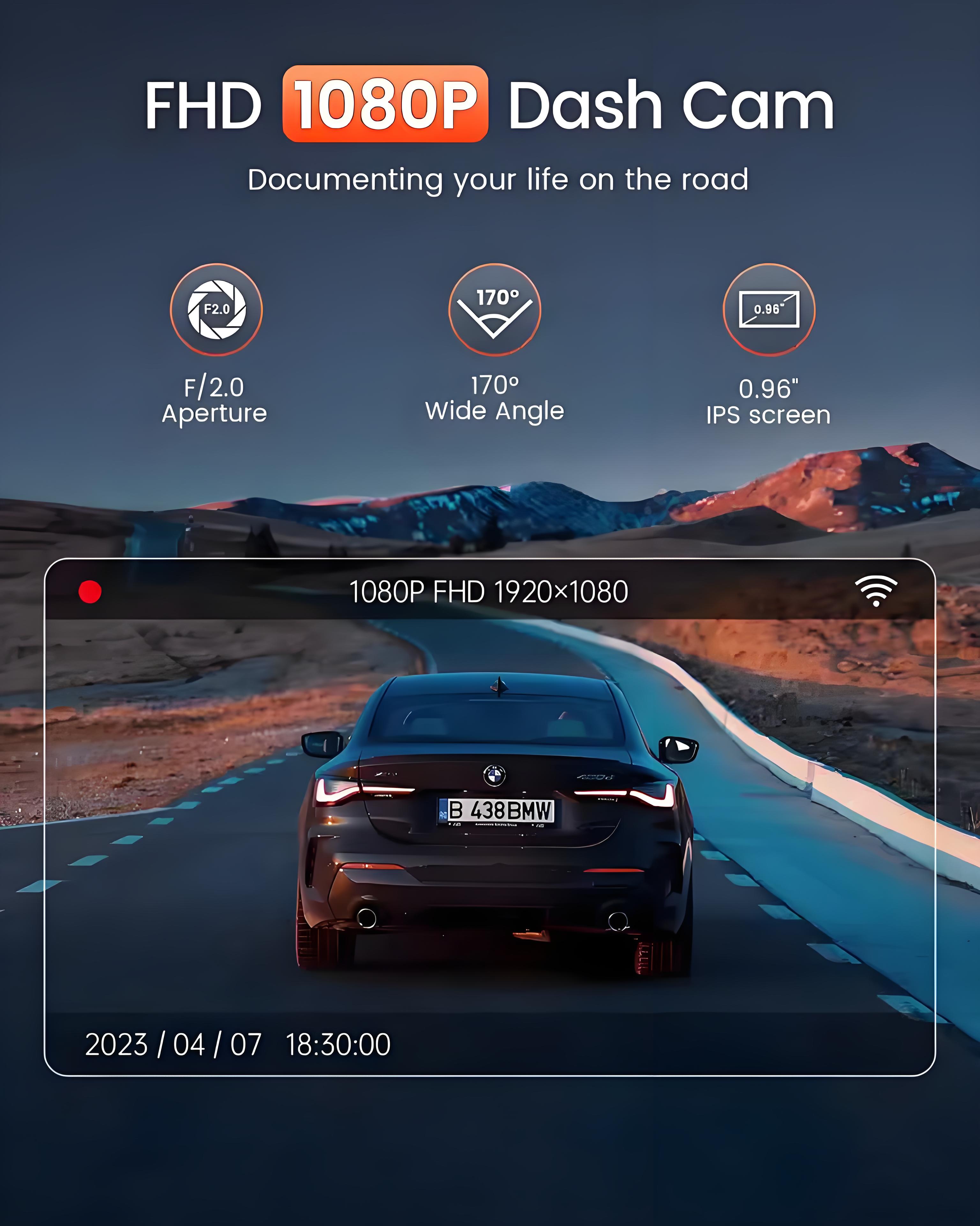 Car DVR Dash Cam FHD 1080P Mini Car Front Dash Camera 24H Parking Night Vision Auto Record Video Recording Dash Cam Camcorder