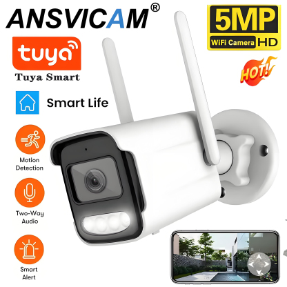 Tuya Wifi IP Camera Wireless HD 5MP AI Human Detect Camera CCTV Bullet Outdoor Surveillance Security Protection Waterproof Cam