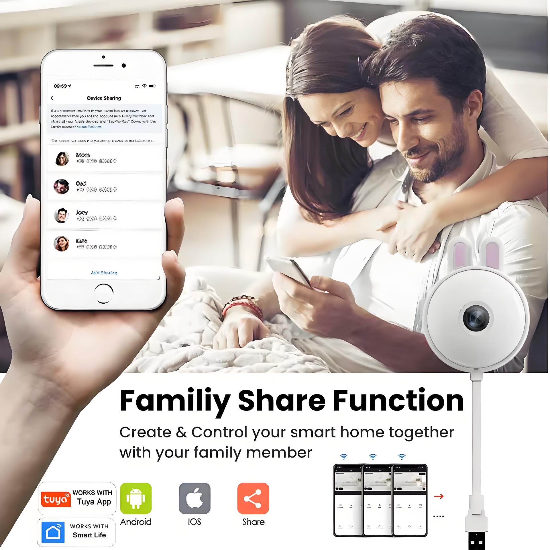 Mini WiFi Camera 2K Indoor Wireless USB Light Bulb Baby Monitor Home Security IP Camera Surveillance Auto Tracking Babe Cam