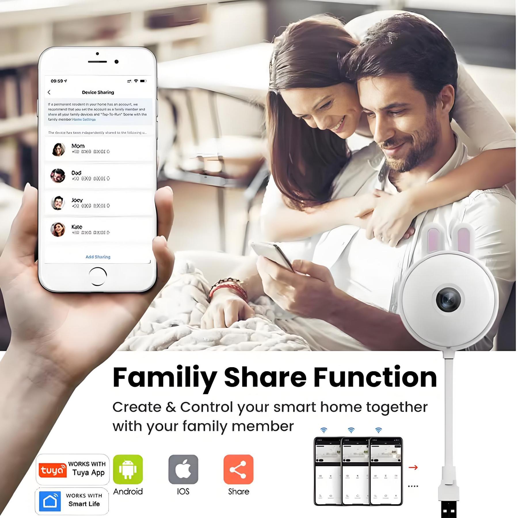 Mini WiFi Camera 2K Indoor Wireless USB Light Bulb Baby Monitor Home Security IP Camera Surveillance Auto Tracking Babe Cam