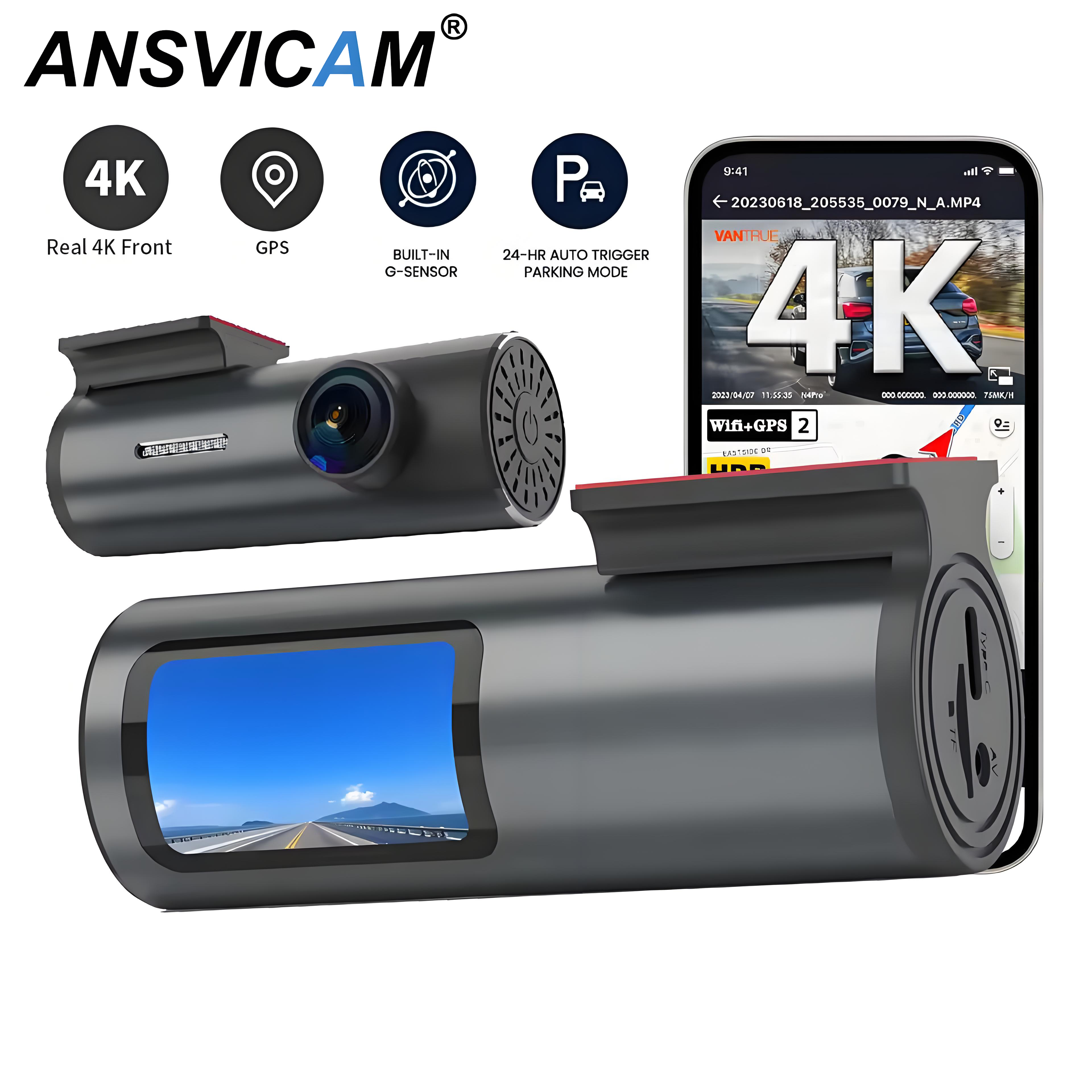  Dash Cam 4K WiFi GPS Dash Camera for Cars Mini Front Car DVR 24H Parking Mode G-Sensor Car Driving Video Recorder Loop Recording