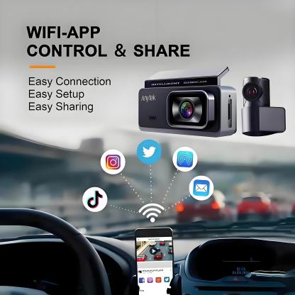 4K Dual Lens Car DVR GPS Dash Cam Front and Rear Car Camera HD 1080P Night Vision 24H Parking Monitoring Dashcam Video Recording