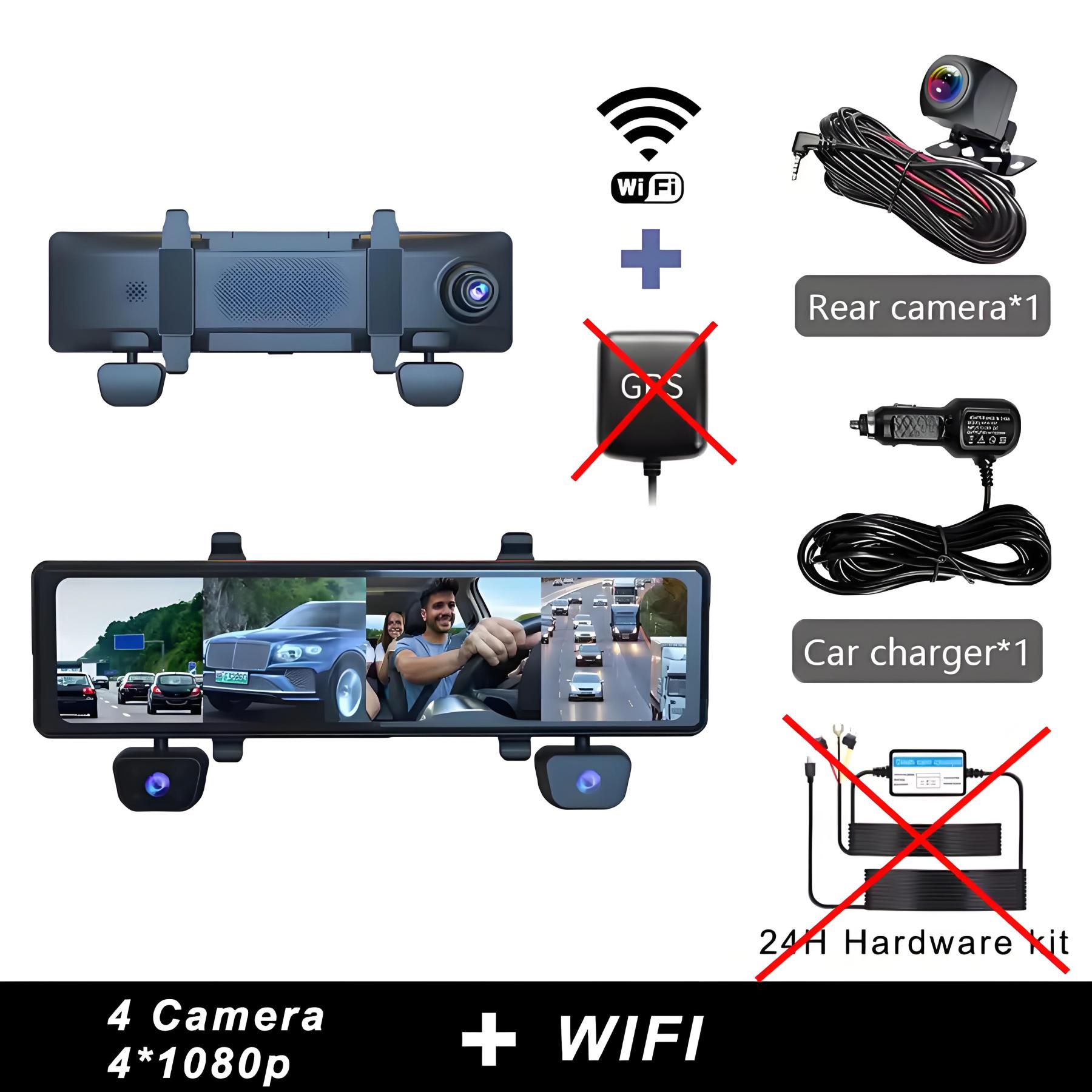 4*1080P 4CH Car DVR GPS 5G Wifi Built-in 128GB APP Control 24H Parking