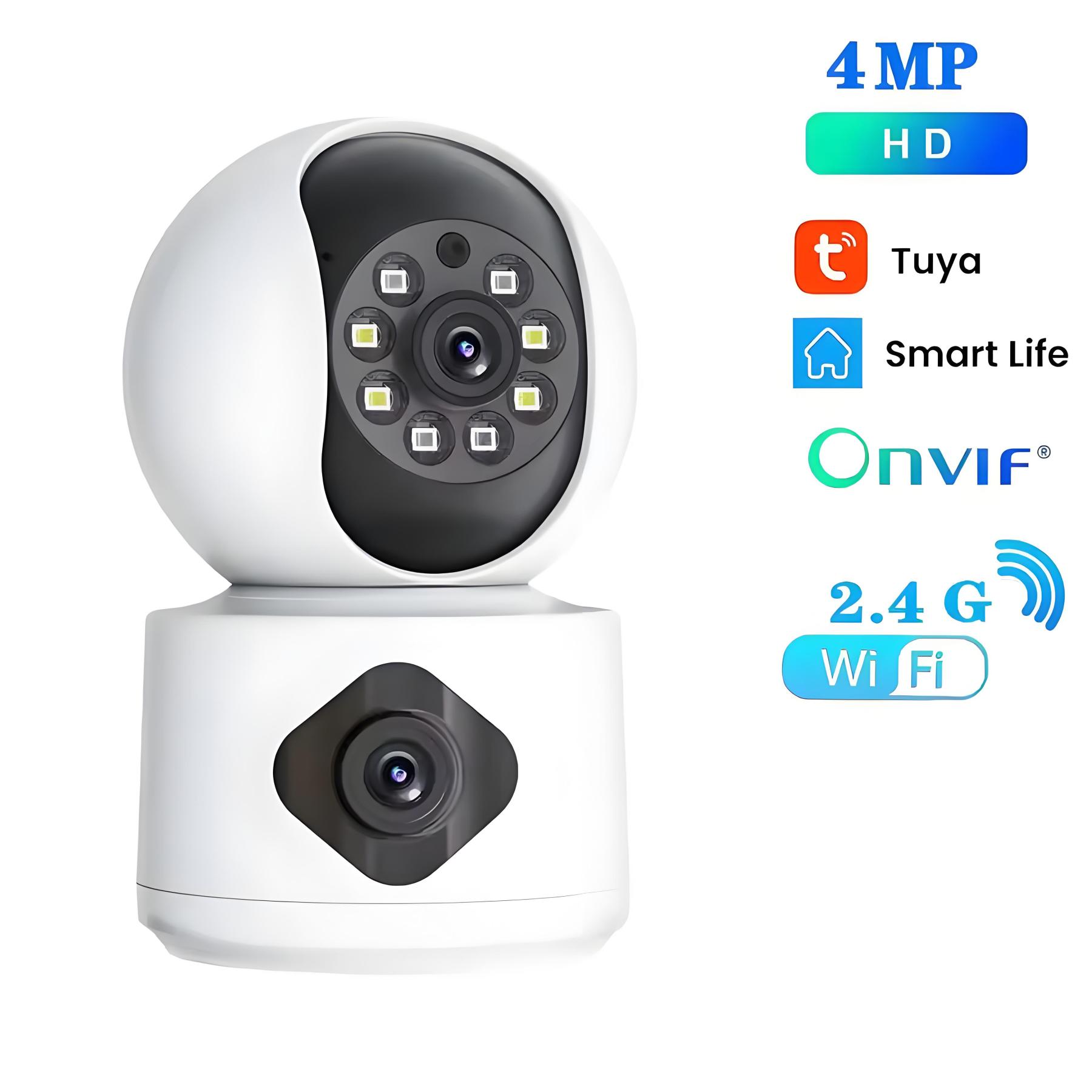 8MP 5G WiFi Camera Indoor Dual Lens Baby Monitor Color Night Vision Ca