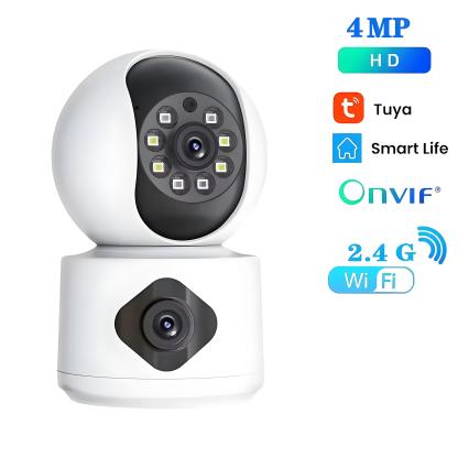 8MP 5G WiFi Camera Indoor Dual Lens Baby Monitor Color Night Vision Camera 4k Dual Screen Auto Tracking Video Surveillance