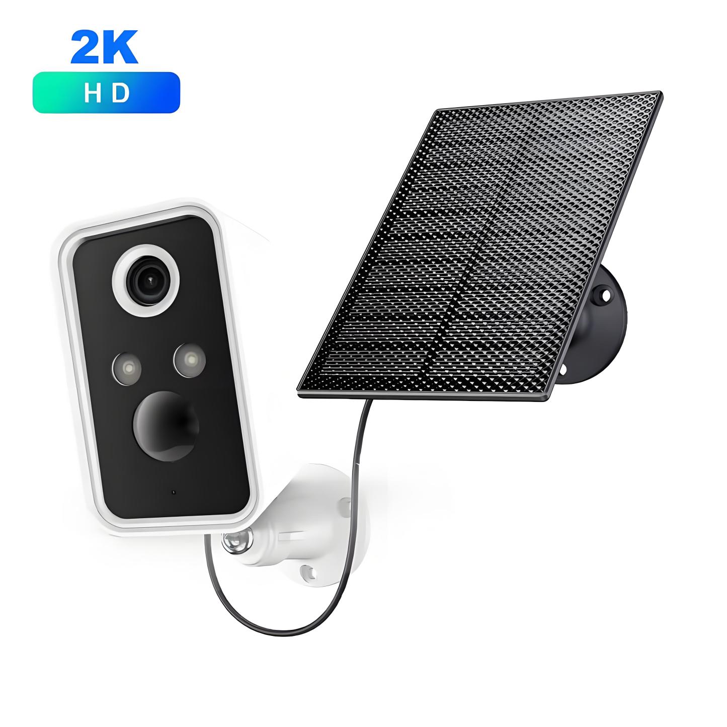 2K WiFi Outdoor Solar Camera Mini Wireless Low Power Battery Security Camera AI Motion Detection 1080P Night Vision Surveillance