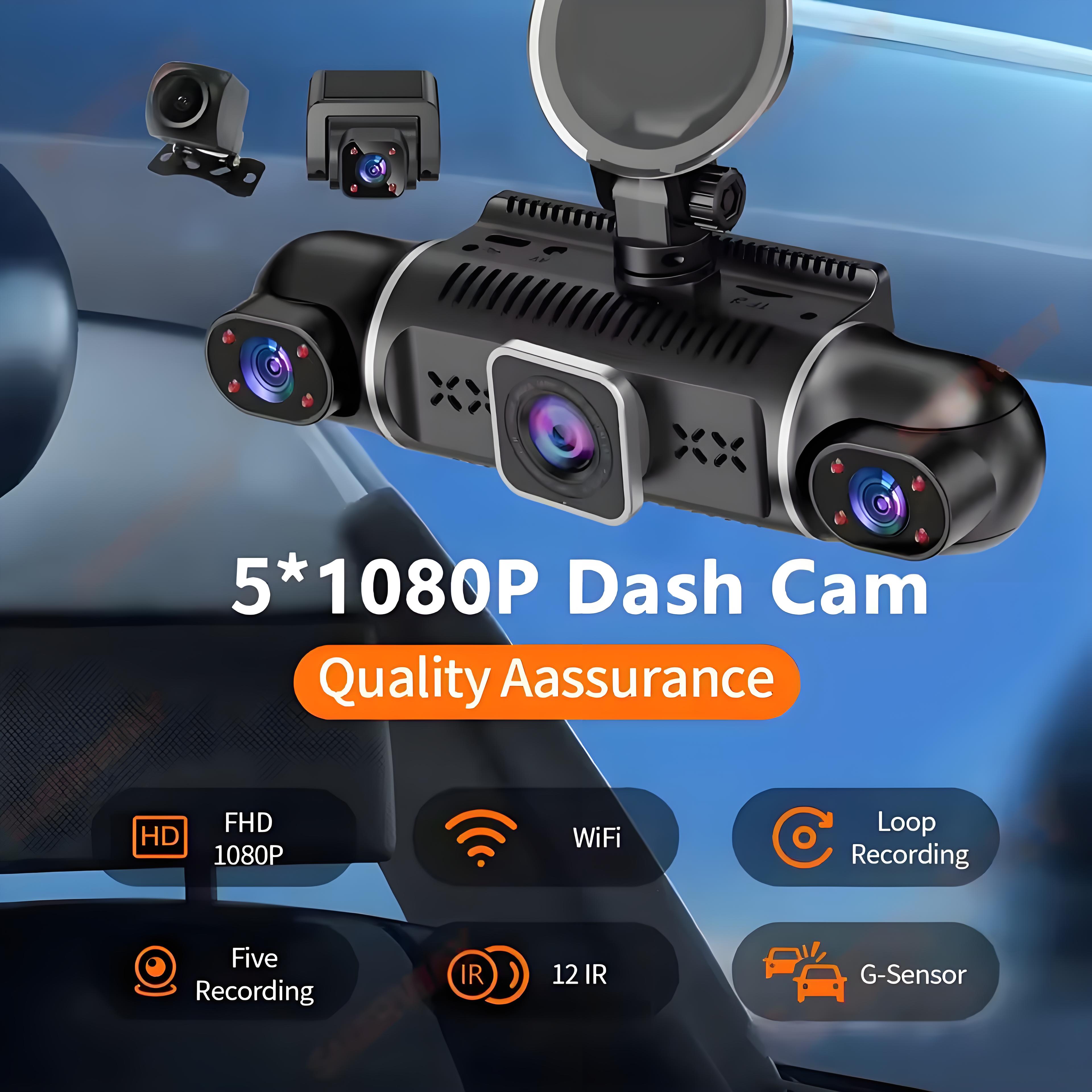 5 Channel Car DVR UHD 1080P 5-Lens Inside Vehicle Dash Cam 360° All Sides Car Camera Wifi Video Driving Registrator GPS Dash Cam