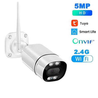 Tuya 5MP Wifi IP Camera Outdoor Wireless CCTV Bullet Security Camera Ai Human Detect HD Color IR Night Vision Audio Surveillance