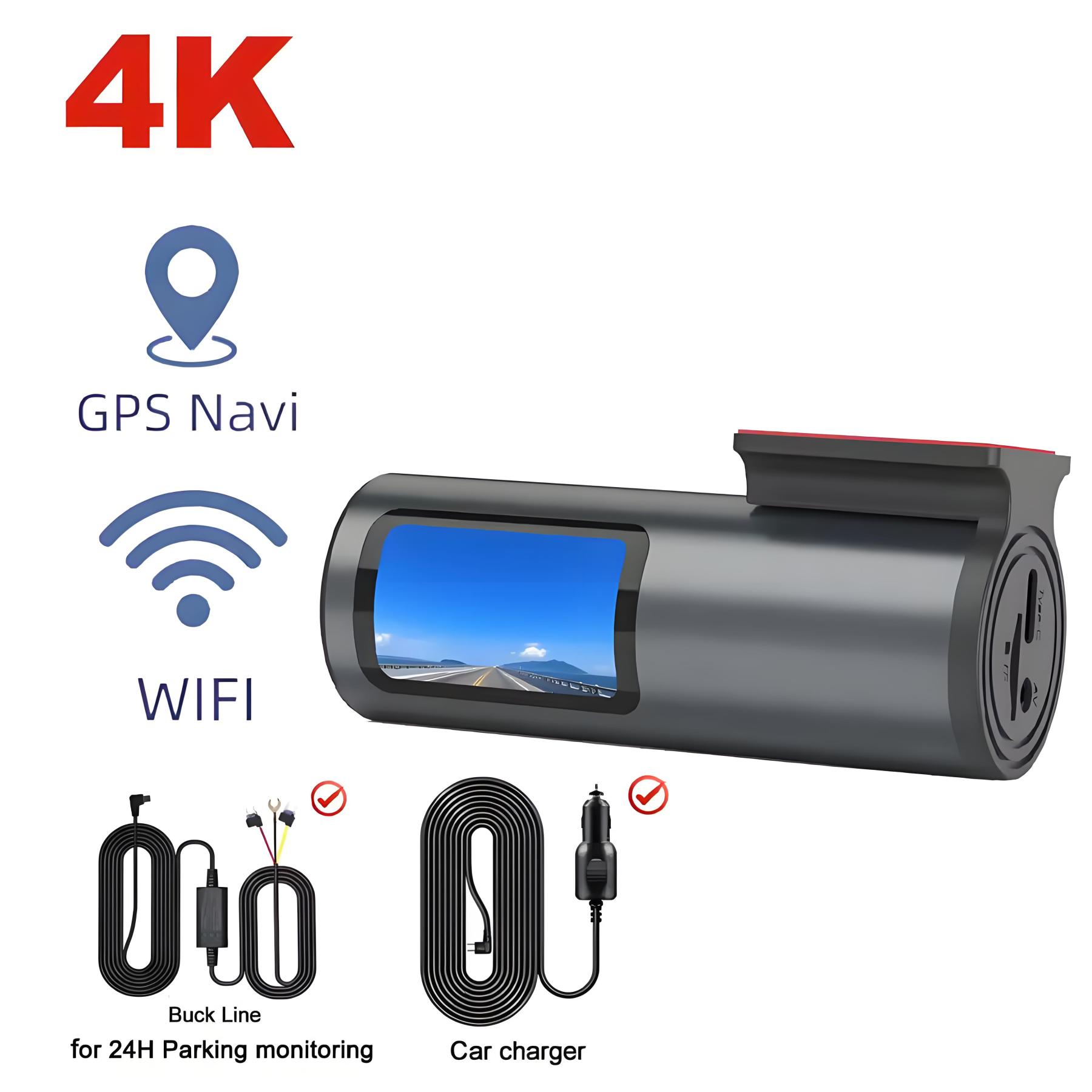  Dash Cam 4K WiFi GPS Dash Camera for Cars Mini Front Car DVR 24H Parking Mode G-Sensor Car Driving Video Recorder Loop Recording