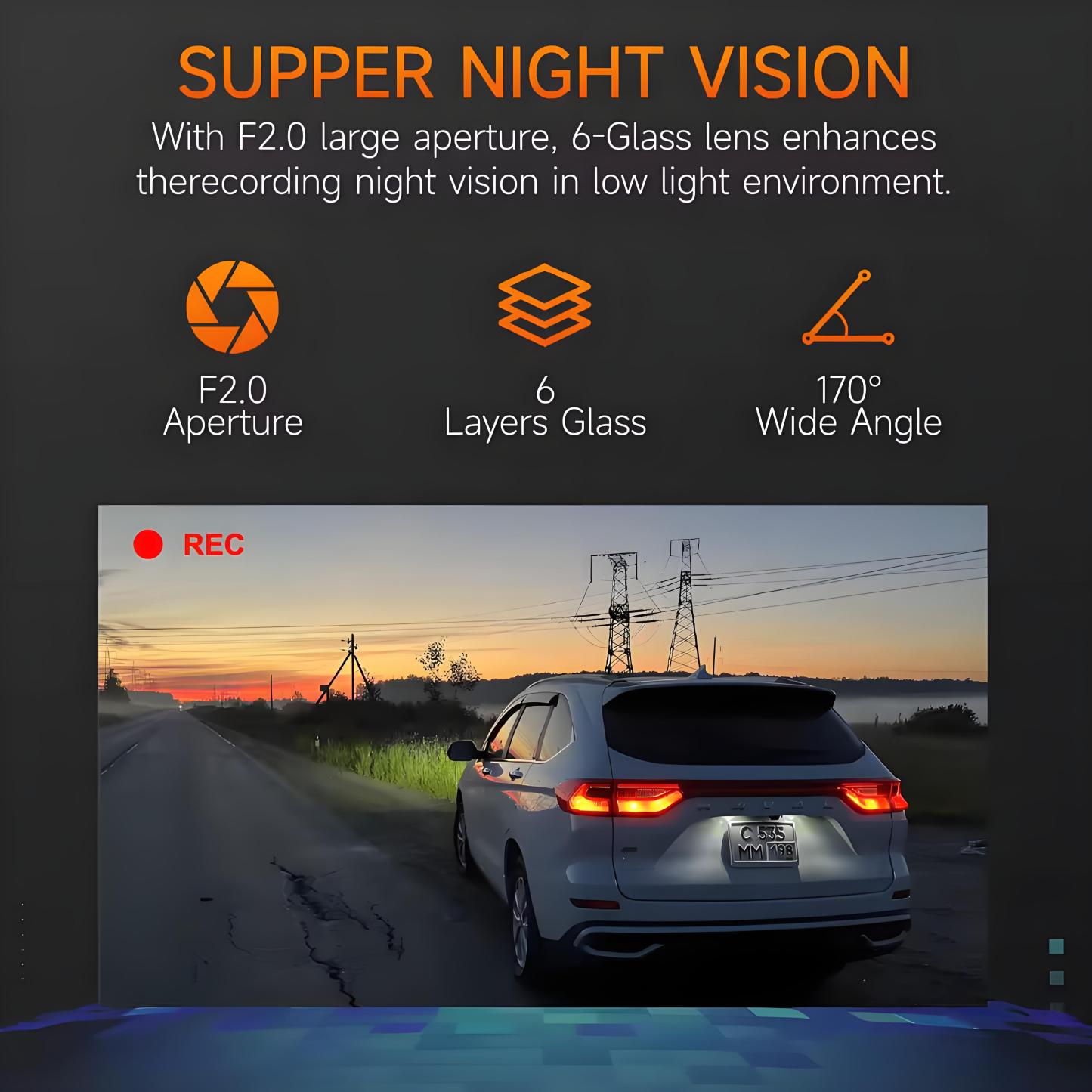 4K WIFI Dual Lens Dash Cam UHD Video Recording Car Camera DVR IR Night Vision Support GPS 24H Parking Wide Angle Car DVR Camera